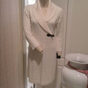 Ellen Tracy Cream Colored Sweater Dress XL